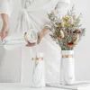 Vazen eenvoudige witte keramische vaas moderne huizendecoratie porselein origami ontwerp bloem arrangement decoratief geschenk