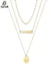 Ketten Sufair Layered Disc anfängliche Charme Halskette für Frauen 14K Gold gefüllter Papierklammer Ketten Bar Brief Anhänger Schmuck 3056851