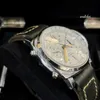 고급 기계적 시계 화려한 빈티지 가죽 스트랩 손목 시계 페네리오 루미노 시리즈 PAM00654 자동 기계식 흰색 다이얼 전체 액세서리 세트