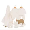 100% biologisch katoen geboren babykleding set wintertype 10 items geboren layette voor baby's groothandel 240424