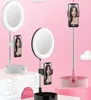 Foldable LED Mirror Makeup Desktop With Light Adjustable Bright Ring Selfie Lamp Live Po Pography Studio Mirrors8882240