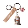 Keychains Lanyards süße Katze Keychain Creative Cat Claw Schlüsselbund Mädchen Ins Koreaner exquisites Schlüsselring -Anhängerbeutel Zubehör Telefon Charme Geschenk Q240429