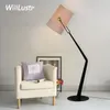 Vloerlampen led vork lamp canvas stof schaduw modern licht verlichting woonkamer zitkamer studeert sofa side office