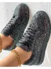 Scarpe casual 2024 Sneaker da donna Donne Silver Silver Bella Piattaforma Vulcanizzata traspirante Bling Spring Autumn