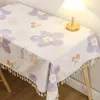 Tischtuch Baumwollwäsche gedruckte Tischdecke rechteckige Studenten Schlafheim Französisch Runde Dicke-Anti-Eisen