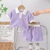 Zestawy odzieży Ubrania dziewcząt Summer 2024 Dzieci Bawełny koszulki Polo Krótkie spodnie 2PCS Tracksuits for Baby Sports Suit Kids Krótki strój