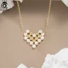 Orsa Jewels Elegant 925 Sterling Silber Herzperlen Halskette für Frauen Mädchen Mode Perlen Anhänger Geburtstagsgeschenk GPN42 240425