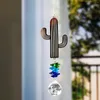 Decoratieve beeldjes 1PC Crystal Suncatcher Lizard Cactus Wind Chime hanger voor thuisraam Wall Outdoor Wedding Gardening