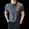 Polos maschile Solid Oxford in stoffa da polo per uomo per uomo Summer Short Chave Business T-shirt Fashion Sports Fitness T-shirt 2024