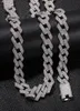 Iced Out Miami Cuban Link Chain Mens Rose Gold ketens Dikke ketting Bracelet Fashion Hip Hop Jewelry7345071