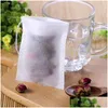 Koffie thee Filtertas Strainer Natuurlijke ongebleekt hout PP Papier Wegwerp Infuser Lege zakken met DString Pouch 100 PCS/Lot Dhzet