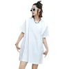 T-shirts de femmes Qing MO 2024 Été Line moyenne Longueur moyenne plus taille Femme à manches courtes T-shirt ZXF5011