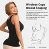 Frauen Shaper Plus Size Women Cami mit eingebauten BH -Shapewear -Tanktoper -Bauchkontrolle Camisol Schnürung Schlampe Kompression Unterhemd Shaper Y240429