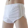 Underpants plus Größe Männer schlanker Boxer atmungsaktives Mesh Patchwork Farbunterwäsche Slips U-Convex Shorts Höschen