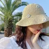 Cappello da sole estivo da donna garetta per donna gocce di cappello da donna pieghevole panoramica cappello da sole uv cappello da pesca floreale bohémian cappello da pesca per le vacanze 240428