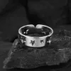 Bandringar Todorova koreanska geometriska ihåliga stjärna enkel stil rostfritt stål ring kvinnliga femkantiga kreativa smycken gåva Q240429