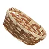 Dinnerware Sets Handmade Bamboo Fruit Basket Storage Woven Empty Gift For Portable Dessert Plate Snack Dried