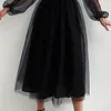 Partykleider Modes schwarzes Kleid Sommer2024 Schlank für Frauen sexy elegantes Mesh Vintage Kobieta Sukienka