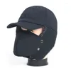 Bérets 2024 Hiver épais Chapeau chaud Protection contre le visage froid Arec