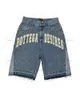 Street Harajuku Mode Jeans American Retro Brief gestickt Denim Shorts High Street Boys lässig losen Hosen Männer 240428