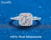 Cered Radiant Cut Congagement Ring 1ct 2ct Бескрасное VVS Diamond Confosial Кольца стерлинговые серебряные подарки. Подарки 2208165835151