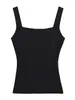 Frauen Tanks Hxao Red Tank Top Frauen Sommer gestrickt schwarze ärmellose Erntefrau sexy Tops Rückenfreier Korsettrohr