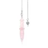 Colares pendentes Reiki White Pink Quartz Pendulum para Dowsing Cone Natural Pedra Amethysts Cristais de Amuleta Divinação Espiritual Pendulos