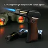 Multi-Purpose Torch Gun Lighter High Temperature High Power Direct Blue Flame Lighter Windproof Cigar Lighter