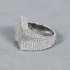 Labor gezüchtete Diamanten in 14 kt Weißgold runden Brilliant Cut Mens Hip Hop Rings einzigartiges Design mit VVS -Klarheit gefertigt