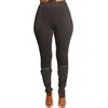 Pantalon féminin Vêtements américains européens Petites bandes de stand contrastées Couleur épisser la fermeture à glissière décontractée Sports Slit plissé Pile