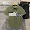 メンズシャツ高品質のパッチワークコントラストコントラストポロシャツの短い韓国のスリムフィットハーフスリーブ2023夏のメンズ衣料品Tシャツ