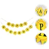 Banner de décoration de fête pour l'anniversaire Garland Happy Decorations Supplies Sunflower Fishtail