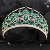 Tiaras 5 Farben Elegante rote Kristall Tiara für Frauen Hochzeitsfeier Kleid Luxus Mode Königin Braut Braut Blau Strasskrone