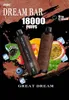 Dream Bar 18000 Puff 18K Puffle Vape Vape Mesh Bobine RECHARGable 18K Puff 2% 3% 5% Cigarette électronique jetable Affichage intelligent 15 couleurs Vapes