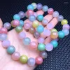 Bracelets de liaison 12 mm colorés naturels Yanyuan Agate Bracelet Femmes Stud Candy Candy Crystal Crystal Guérisse 1pcs