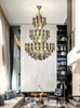 LED Duplex Loft Hollow Villa Crystal Stor stor ljuskrona Post-Modern Living Room Hotel Lobby Light Luxury Pendant Light