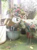 Planters potten 2 stuks/tas tuin metalen kraan standbeeld decoratie binnenplaats grasvijver vogel kunst buiten staand ijzer zilverstand sculptuur 83/94cm q240429