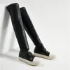 Sapatos casuais Botas de pelúcia quente mulher mulher outono inverno 2024 plataforma plana de couro sólido para o joelho feminino alto tamanho
