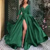 Lässige Kleider Frauen formelles Kleid großer Saum sexy lange tiefe v -Hals halb Ärmeln elegante Fashion Ladies Abend Nacht Partykleid