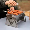 Camping -Grill Grill tragbares Falten im Freien Heizöfen Edelstahl mehrfunktion Picknick BBQ Rack Charbroiling Device 240429