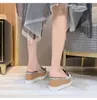 Golden Mirror Leather Sandals Real Silk Open-Toe Platform Pump Tjock High-Heeled Sandals 8mm Women's Luxury Designer Formella skor Evening Shoes Designer Sandal