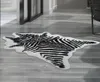 220170cm Zebra animal alfombra estampada por terciopelo alfombras de imitación de reproducción de piel de piel alfombras de forma natural mats6616989