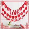 Decorative Flowers 3 M Hollow Pull Flower LOVE Non-woven Fabric Hi Word Garland Decor Banner Bunting For Wedding Event Marriage Room
