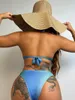 Kobiety stroje kąpielowe seksowne wycięcie monokini gradientowy kolor strój kąpielowy dla kobiet bez pleców połączony kostium kąpielowy letni bark