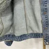 Джинсовая куртка для женской весенней осенью тяжелой промышленности бисеро-коробки мода мода O-образное выстрелы короткая верхняя одежда самка 240428
