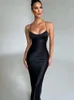 Articat Satin Backless Lace Up Mermaid Slip Dress Women Sweetheart Neck Sexy Slim Bodycon Dresses Elegant Silk Gown Partywear 240428