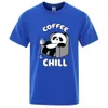 Men's T-Shirts Coff And Chill Kawaii Panda Clothes Men Hip Hop Oversized Tshirts Breathable Summer T-Shirts Fashion Cotton Strtwear Tops Y240429