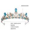 Tiaras Luxury Green Red Blue Crystal Crown Crown for Women Girls Party Wedding Princess Rhinestone Crown Accessori per capelli da sposa