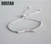 Cadeia de moda de Ruifan Bowknot 925 Bracelete de prata esterlina feminino zircônia cúbica pulseiras femininas jóias de casamento ybr057 cx20064287164