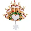 クリスマスの装飾装飾品パーソナライズされたトナカイ家族の装飾ペンダント2-8人の組み合わせかわいい漫画の子供ギフト2024